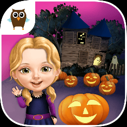 甜蜜女孩开心的万圣节游戏