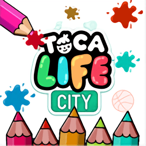 着色托卡色彩世界游戏(toca boca life coloring)
